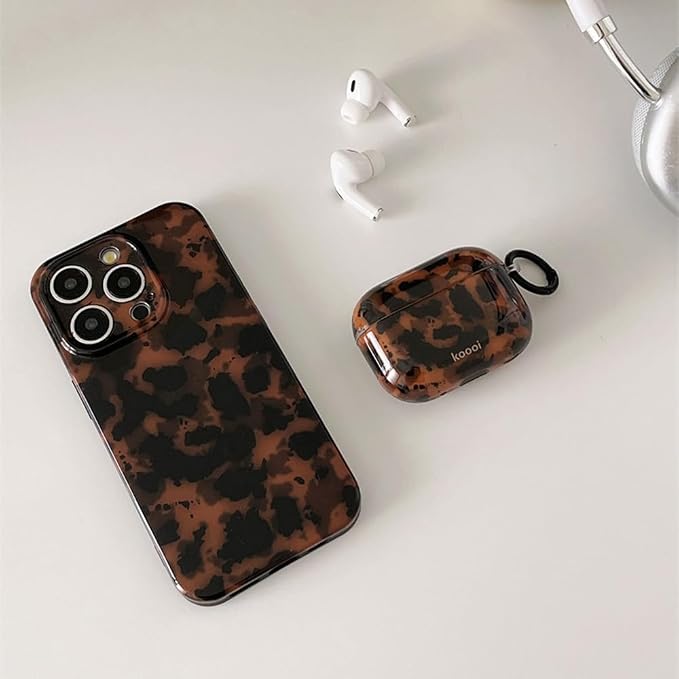 Cute Phone Case for iPhone 15 Pro Max Case Amber Leopard Print | Cheetah Tortoiseshell Pattern,Full Camera Protective,Slim Shockproof TPU,Aesthetic Girly Glossy Cover for Women Men-Brown - Image 3