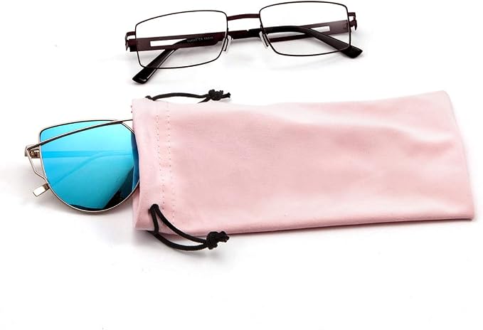 TRIUMPH VISION Glasses Case Soft Eyeglass Case Sunglass Pouch Cloth 3 Pack | Thick Microfiber Pouch Drawstring Pouch Eye Glass Bag Sunglasses Sleeve Storage, Lens Protection Cover,Cleaning Lens Screen - Image 3