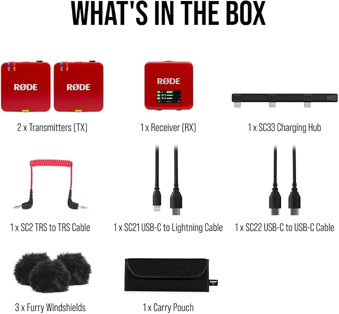 RØDE Wireless GO (Gen 3) – Compact Wireless Mic – Pristine Audio, 32-bit Float Recording, Automatic Level Control, for Phones, Cameras and Computers (Red) - Image 9