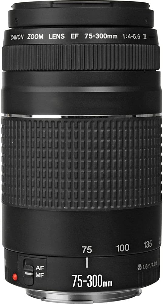 Canon EF 75-300mm f/4-5.6 III Lens Bundled with 58mm UV Filter + Lens Cap Keeper + Microfiber Cleaning Cloth (4 Items) - Image 2