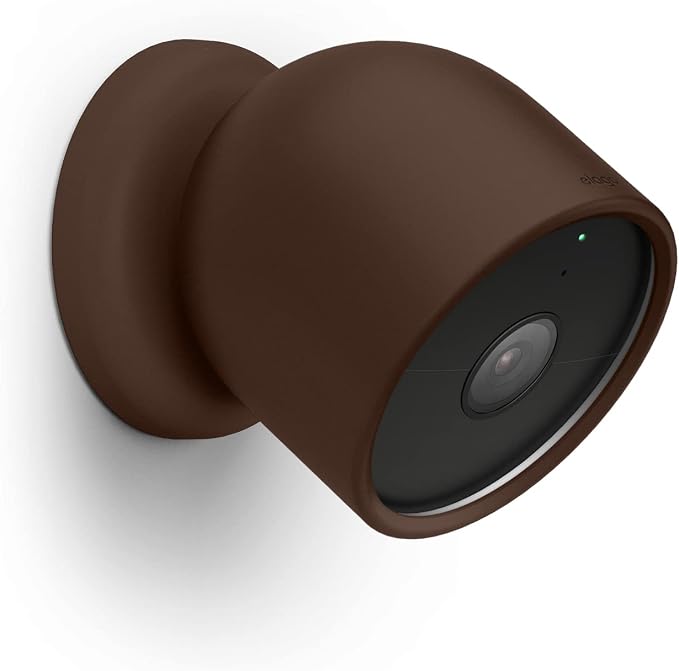 elago Silicone Cover for Google Nest Cam Outdoor or Indoor (Battery) | Magnetic Mount Cover Included, All Weather Protection, Easy Installation [Dark Brown] (NOT Compatible with wired, 2nd gen) by elago
