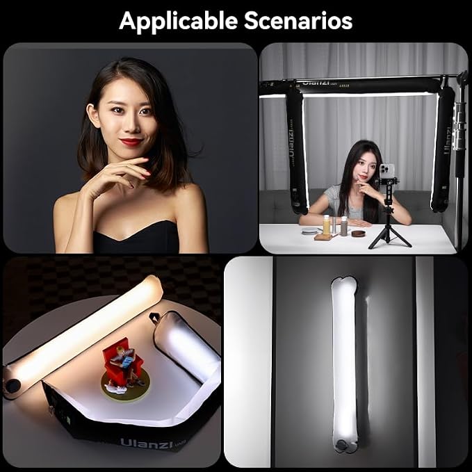 Ulanzi UA12 Bi-Color LED Inflatable Tube Light, 2700K-6500K 12W Foldable | 2500mAh Rechargeable, Lighting Wand Stick, with 1/4" Mount, Magnetic LED Video Light, For Portrait, Vlog, YouTube Photography - Image 6