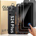 3+2 Pack Privacy Screen Protector And Camera Lens Protection for Galaxy S24 Plus 5G, Anti-Spy 9H Hardness Support Fingerprint Unlock Tempered Glass Screen Protector for Samsung Galaxy S24 Plus by Unknown