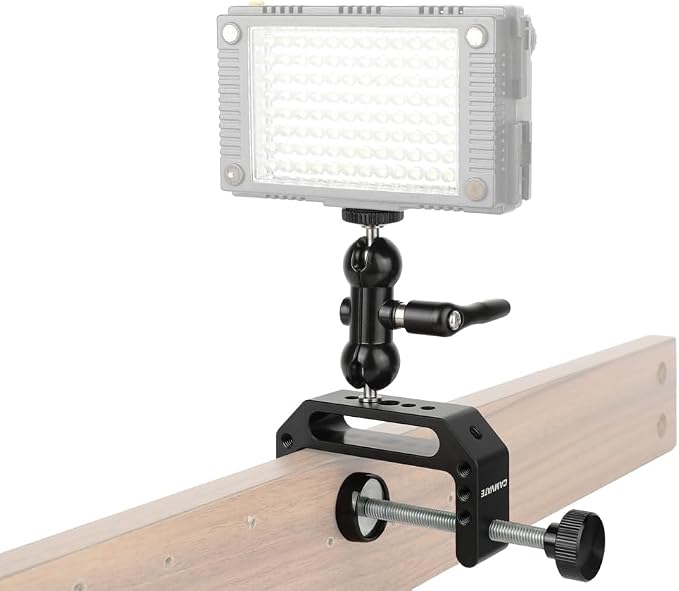 CAMVATE C Clamp with 1/4"-20 Mini Ball Hand for Monitor Led Light Accessory | Jaw open 65mm - Image 3