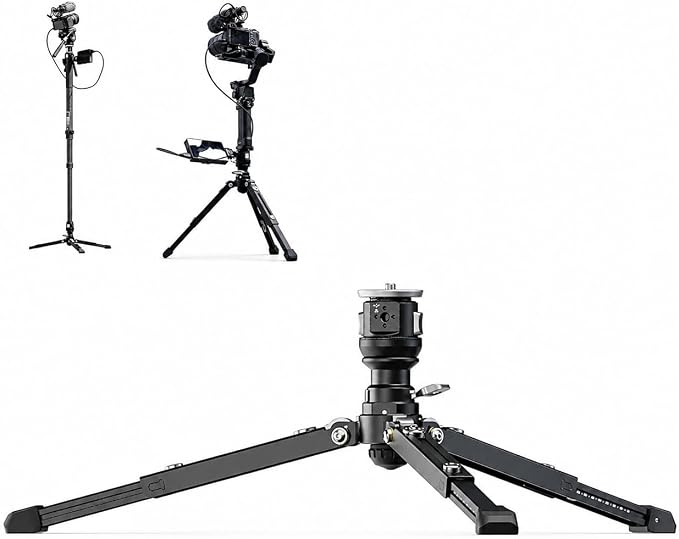 YC Onion PINETA Pro XL Pedal Base, Aluminum Alloy Monopod Foot Support with Quick Release, Adjustable Hidden Extendable Feet, 10kg Payload, 1/4 Inch ARRI Locating Holes for Camera Monopod by EACHSHOT