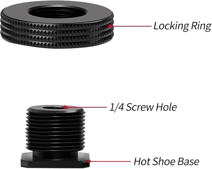 1/4" Female Thread to Hot Shoe Adapter, Atmoshue Hot Shoe Mount Adapter for Magic Arm, Video Light,Monitor - Image 4