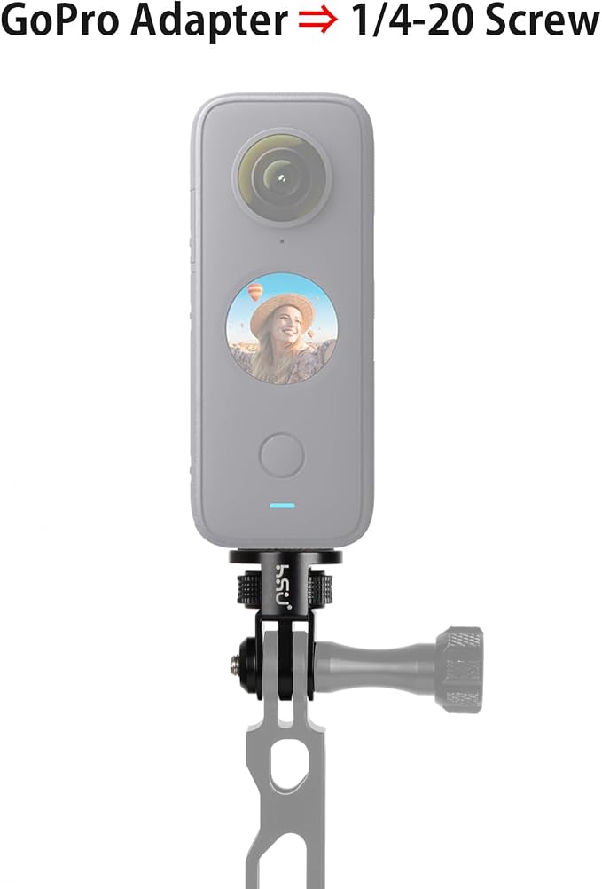HSU Aluminum Camera Tripod Mount Adapter, 1/4"-20 Camera Mount (Black) | for GoPro Hero 13/12/11/10/9/8/7 Insta360 X3/X2/X/RS/R, Osmo Action, and Other Cameras - Image 7
