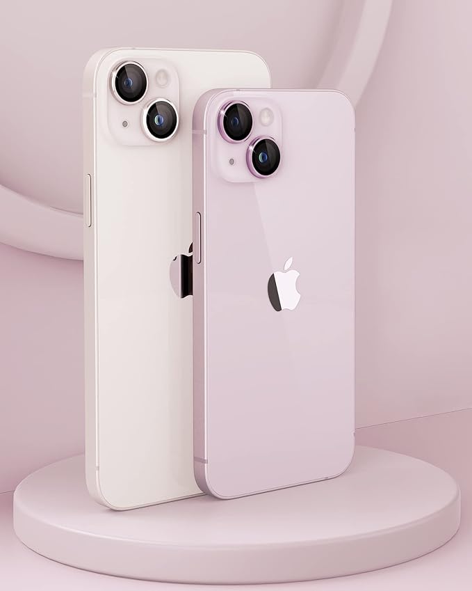 Camera Lens Protector Compatible for iPhone 13 & iPhone 13 Mini Camera Cover Premium 9H Tempered Glass [Anti-Scratch] 99.99% Transparency for iPhone 13 & iPhone 13 Mini, Pink - Image 2