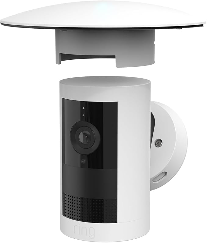 Sun & Rain Shade Cover for Ring Outdoor Cam Plus, White | Plastic protective visor, adds extra protection, shields camera from rain, snow, sunlight & bird dropping, easy installation - Image 2