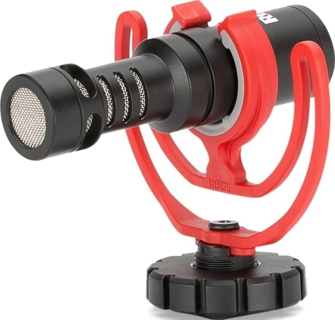 Rode VideoMicro Compact On-Camera Microphone with Rycote Lyre Shock Mount, Auxiliary, Black by R%C3%98DE
