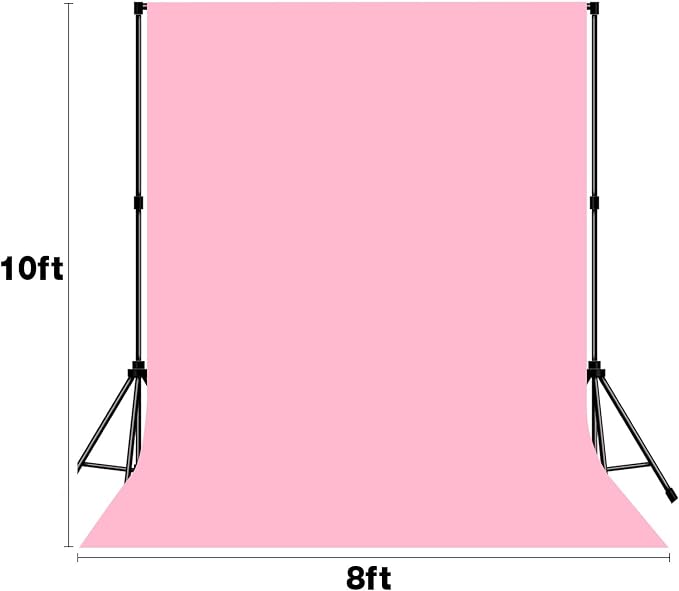 Pink Photo Backdrop Fabric Professional Background 8x10ft Valentine's Day | Seamless Design eliminates Wrinkle Portrait Photography Wedding Dark Theme Decorations - Image 8