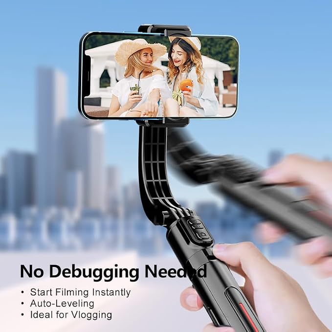 Phone Gimbal Stabilizer for Phone, Selfie Stick & Tripod with Remote Control | One-Touch Horizontal/Vertical Switch & 360 Rotation | Portable Design - Image 2