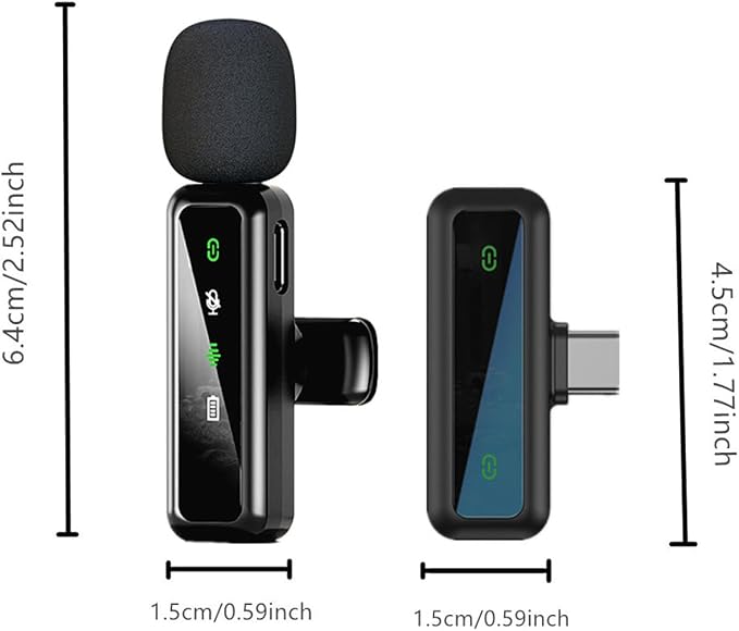 Wireless Lavalier Microphone for iPhone - iPad, Android Phone Computer, Mini Microphone for Live Streaming, Video Recording, Outdoor or Indoor Interviews, YouTube, TikTok, Vlog (Black) - Image 6