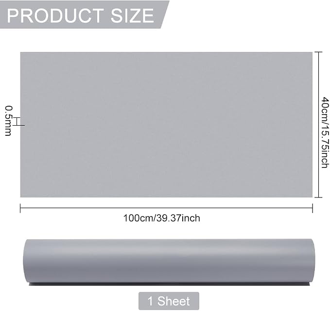 BENECREAT Gray Photography Backdrop Display Board, 15.7x39.3inch Matte PVC Vinyl Photo Backdrop for Tabletop Product Photography and Crafts, 0.5mm Thick - Image 2
