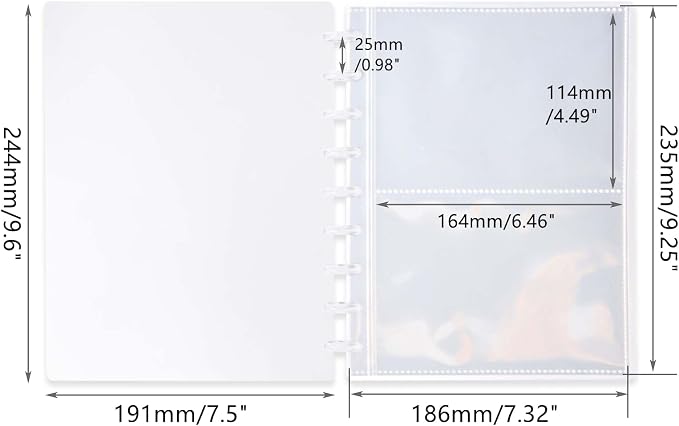 Mogoostry Clear Discbound Album Sheet Protectors 9 Discs 4 x 6 Inch 2 Pockets Inner Page Plastic Protective Sleeves Organizer - Image 2