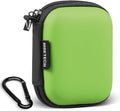 Earphone case, RISETECH Earbud Carrying Case Holder Hard EVA Headphone Small Zipper Pouch Compatible with Flash Drive, USB Charging Cable, SD Memory Card, AirPods, Sony Wired Earbuds with Clip -Green by RISETECH
