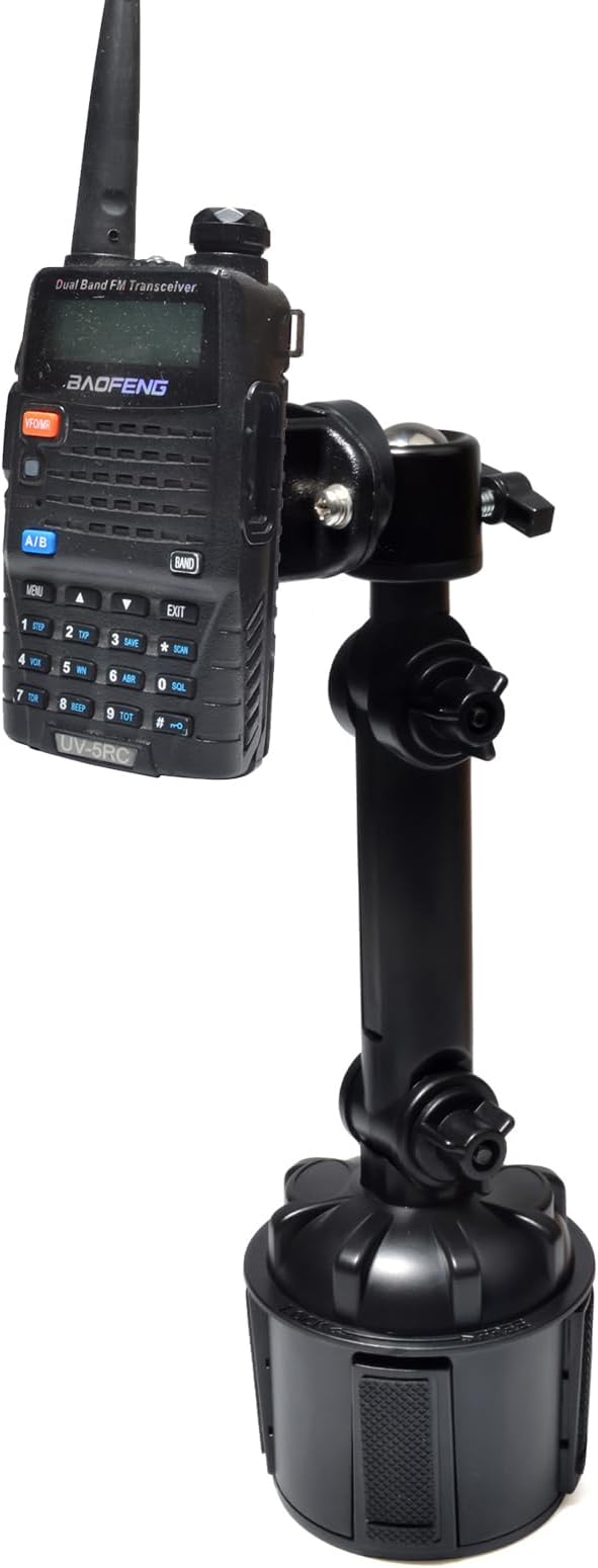 Walkie-Talkie Car Holder, Adjustable Car Cup Mount Installation for Baofeng UV5R Retevis Midland Motorola Talkabout Handheld Radio by HYSHIKRA