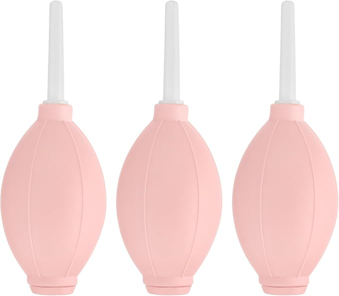 PATIKIL Soft Tip Air Blower Dust Blaster, 3 Pcs Rubber Bulb Air Pump Dust Blower Cleaner Cameras Lens Cleaning Tool with Long Nozzle for Camera Lens Computer Keyboard, Pink/White by PATIKIL