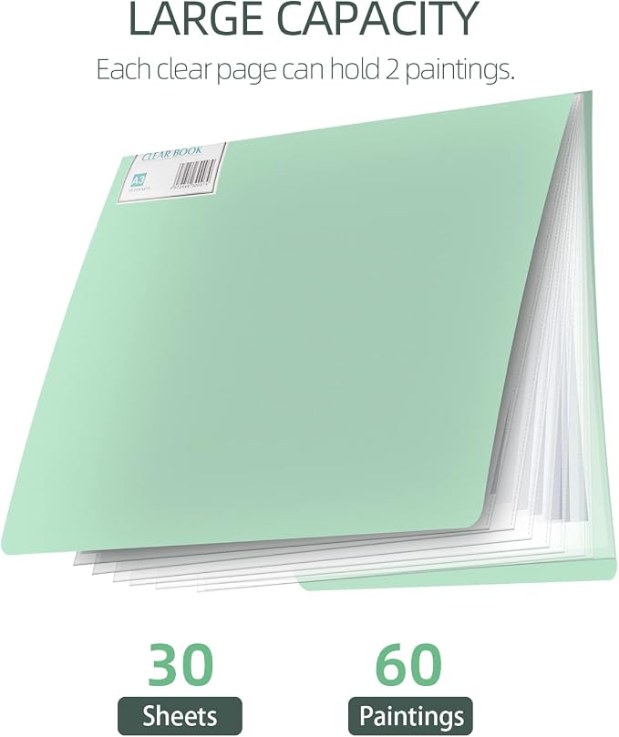 SXhyf A3 Diamond Painting Storage Book for 60 Diamond Painting Pics, Diamond Painting Accessories with 30 Pages Clear Sheet Protectors, Presentation Portfolio Folder for Artwork, 16.5x12.1in - Image 2