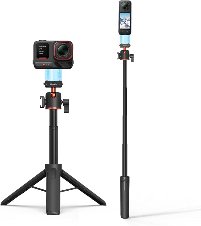 Tripod for Insta360 X5 ACE Pro 2 X6, 21” Selfie Stick Quick Release Extension Rod Mini Table Desk Portable Handle Grip Stand with Cold Shoe for Insta 360 X5 X6 X4 Air, ACE Pro 2 Accessories by BRDRC