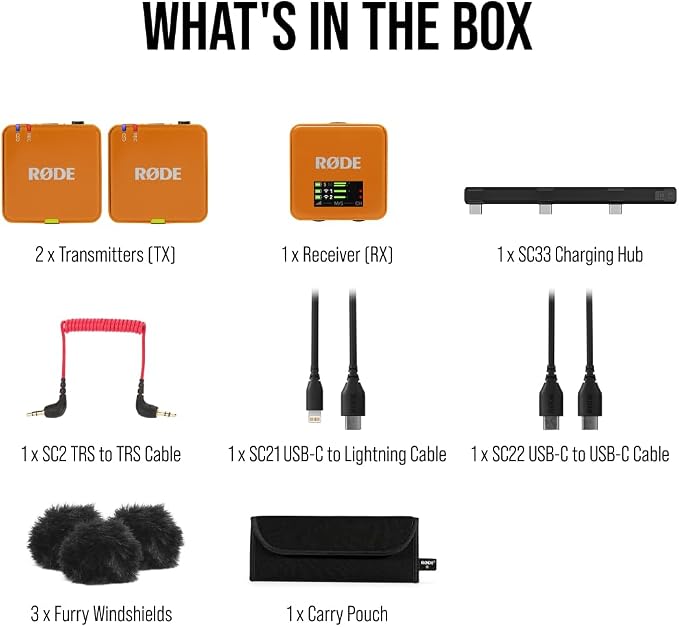 RØDE Wireless GO (Gen 3) – Compact Wireless Mic – Pristine Audio, 32-bit Float Recording, Automatic Level Control, for Phones, Cameras and Computers (Orange) - Image 10
