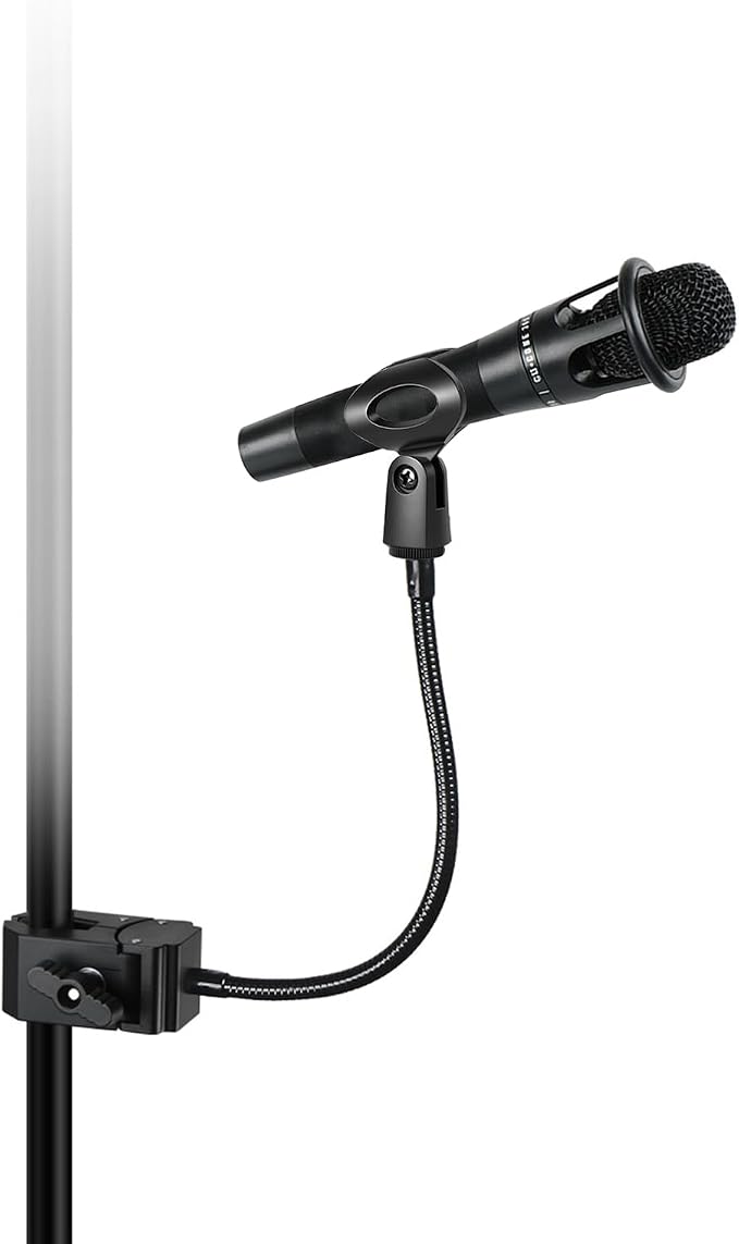11.8 Inch Gooseneck Microphone Stand for Desk Flexible Mic Arm Holder | Desk Mic Stand With Super Clamp Mount Mic Clip for Music Recording Equipment, Podcast, Live Broadcast, Pulpit & Podium by Unknown