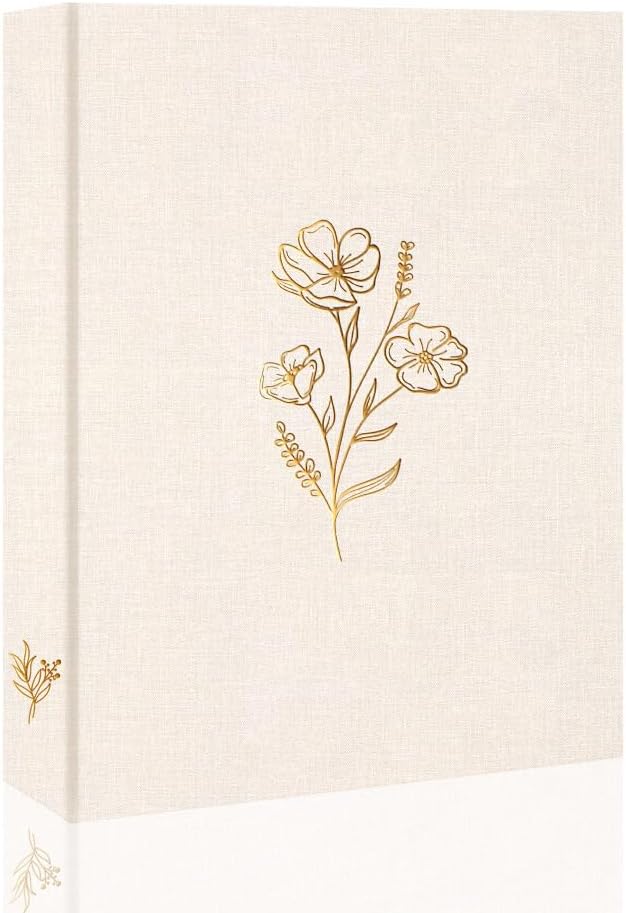 Holoary Photo Album 4x6 100 Photos, 100 Pockets 4”x6” Picture Album, Linen Fabric Cover Picture Book for Photos, 4x6 Photo Albums for Family Weddings Travel Memories(Beige) by Holoary