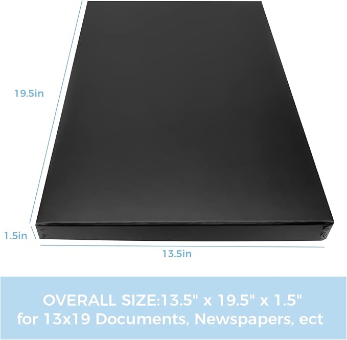 Lineco Museum Archival Storage Box, 13.75x19.75x1.5 in. Drop Front Design. Acid-Free with Metal Edge. Organize Photos, Pictures, Prints, Documents, Crafts, DIY. Black, 2 Pack - Image 2