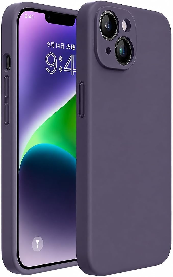 Miracase Silicone for iPhone 14 Case, Dark Purple | Soft Anti-Scratch Microfiber Lining, Premium Silicone Cover Shockproof Drop Protection Phone Case for 14 by Miracase