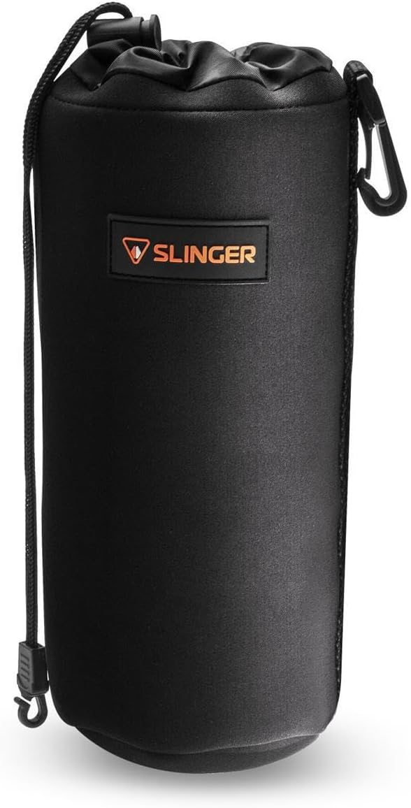 SLINGER Neoprene Lens Pouch - X-Large (Super Zoom and Ultra Telephoto) | Neoprene material with shock absorption and moisture barrier for super zoom, ultra telephoto and camera gear by Slinger
