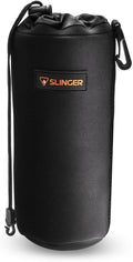 SLINGER Neoprene Lens Pouch - X-Large (Super Zoom and Ultra Telephoto) | Neoprene material with shock absorption and moisture barrier for super zoom, ultra telephoto and camera gear by Slinger