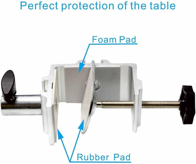 Replacement Heavy Duty C Clamp for 1/2” Base Magnifying Lamp,Desk Lamp,Swing Arm Lamp,Phone I pad Mount,Tablet Mic Holder,Table Mount Clamp for Microphone Stand Mic Boom Arm (G1 SIVLER) - Image 9