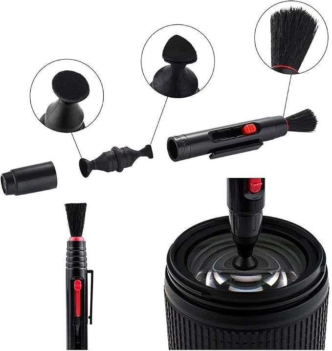 Camera Lens Cleaning Kit, Professional DSLR Lens Cleaning Tool with Waterproof Storage Bag, Air Dust Blower, Lens Cleaning Pen Brush, Cleaning Cloth, Empty Bottle, for DSLR Camera Cleaning Tool - Image 7