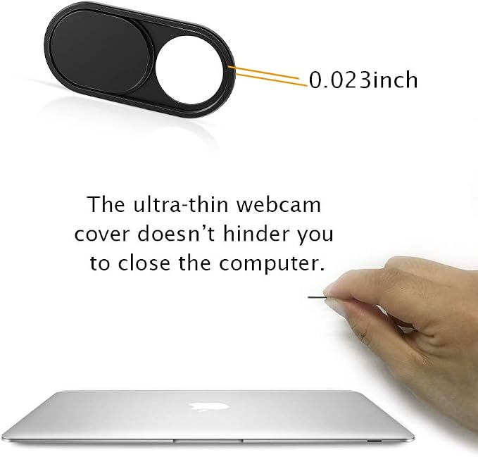 CloudValley Webcam Cover Slide, [5 Pack] 0.6mm-Thin Metal Web Camera Cover Sticker for MacBook Pro, MacBook Air, Laptop, iMac, PC, Surfcase, iPhone 8/7/6 Plus, Privacy Cover, Black-5 pcs | for MacBook Pro, MacBook Air, Laptop, iMac, PC, Surfcase, iPhon... - Image 8