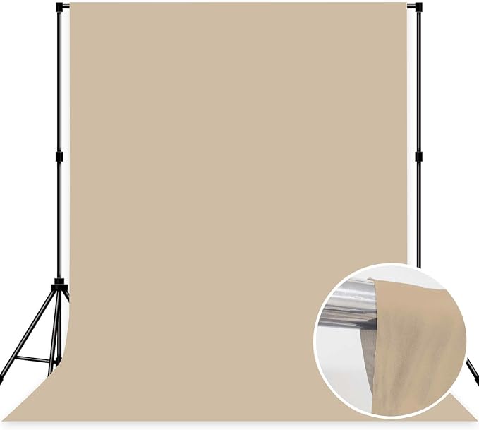 Beige Photo Backdrop Professional Photography Background Fabric 6x9ft | Seamless Design eliminates Wrinkle Portrait Photography Wedding Dark Theme Decorations - Image 2
