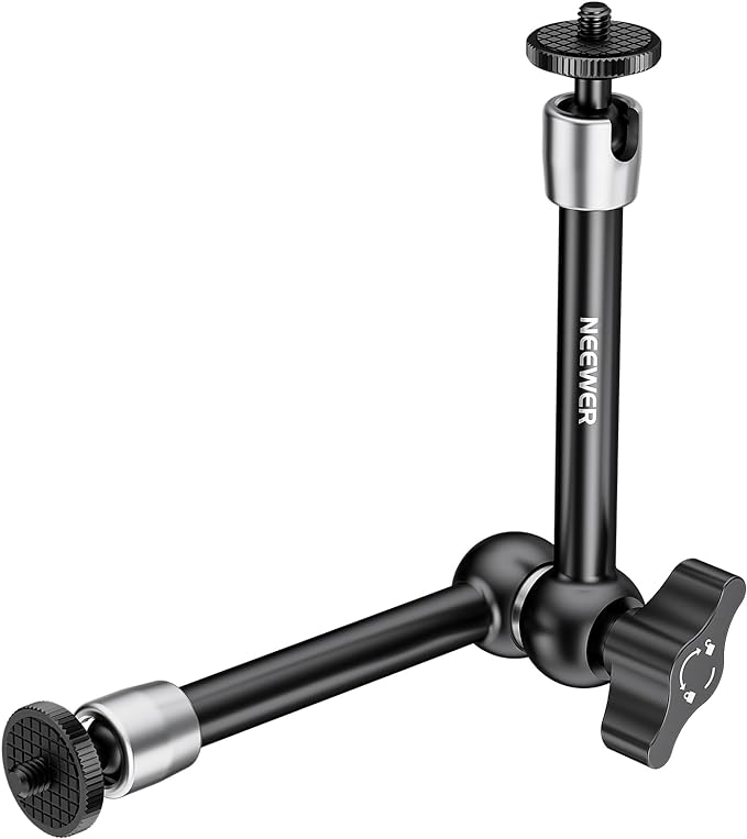 NEEWER 9.8"/25cm Adjustable Friction Magic Arm with 1/4" Screw on Both Ends, Compatible with SmallRig Cage, Flash/LED Light/Microphone/Monitor/SuperClip, Max Load 4.4lb/2kg, ST08 by Neewer