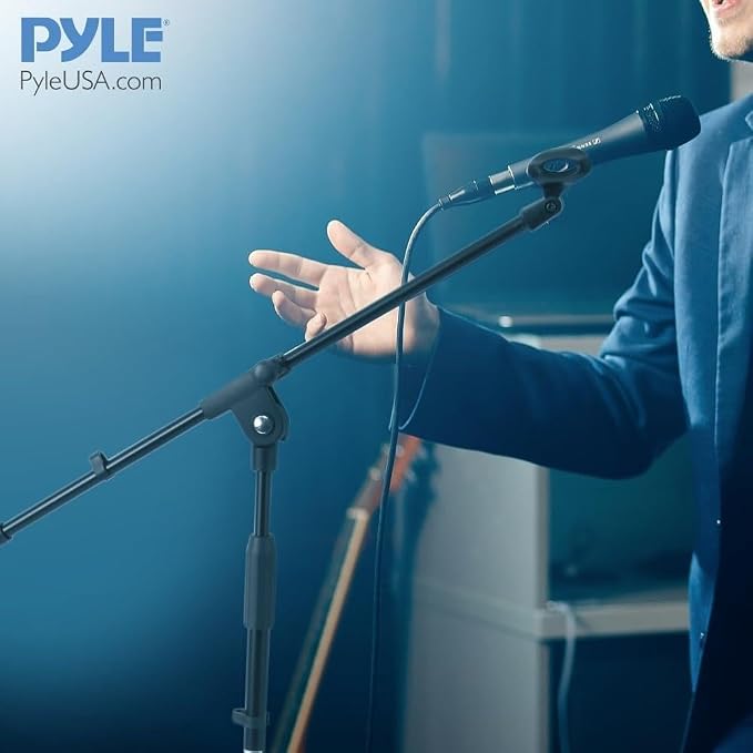 Pyle Foldable Tripod Microphone Stand - Universal Mic Mount and Height Adjustable from 37.5'' to 65.0'' Inch High w/ Extending Telescoping Boom Arm Up to 28.0'' - Knob Tension Lock Mechanism PMKS3 - Image 7