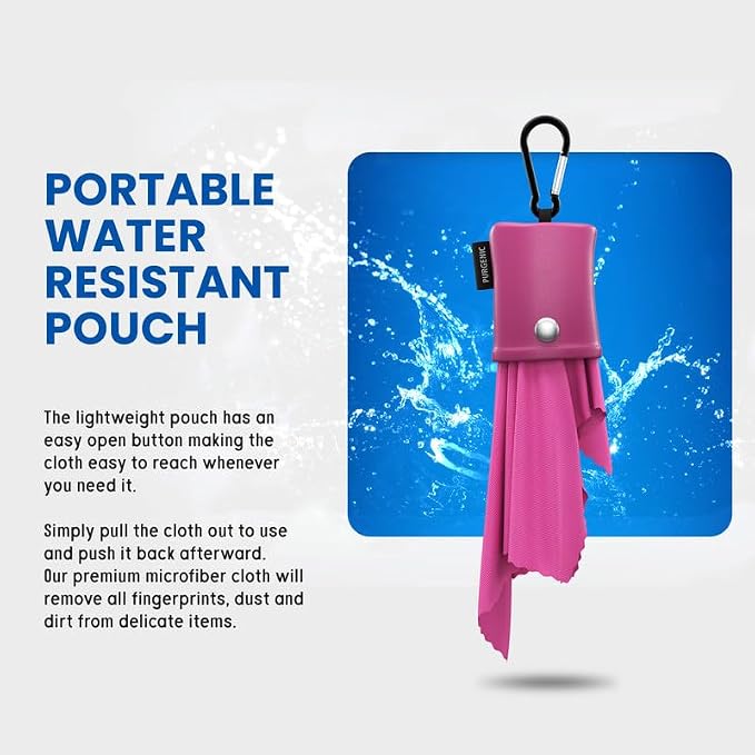 Microfiber Cloth & Glasses Wipes (6 Pack) Lens & Glasses Cleaning Cloth - Eye Glass Clean Cloths - Eyeglass Cleaning Cloth - Glass Cleaning Cloth - Camera Lenses & Gadget Delicate Screens - Pink - Image 6