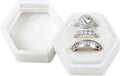 MFXIP Velvet 3 Slots Jewelry Ring Box Engagement Wedding Box Keepsake Box Bridal Photo Ring Triple Slots Hexagon by MFXIP