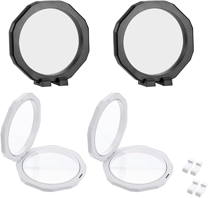 4 Pcs Octagonal Shape 3D Floating Display Case Frame Display Holder Stands Inner Round PE Film Storage Box for AA Coin Jewelry Challenge Coin Medal Antique 5 x 5 inch Black and White by JZTang