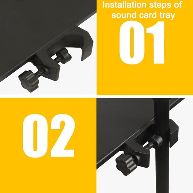 Microphone Stand Tray Mount Clamp on Rod Holders, Microphone Stand Desk with 9.44" X 6.88" for Stage, Music Sheet, Live Streaming, Recording (Stand NOT Included) Wholesale Items for Boutique - Image 4