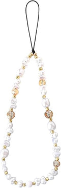 Beaded Phone Charm Lanyard Strap Girly Style Fixed Beads Pearl Lanyards by Staqlo