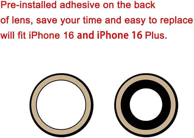 2 Set Back Rear Camera Lens Glass Replacement for iPhone 16 and iPhone 16 Plus with Reparing Toolkit - Image 4