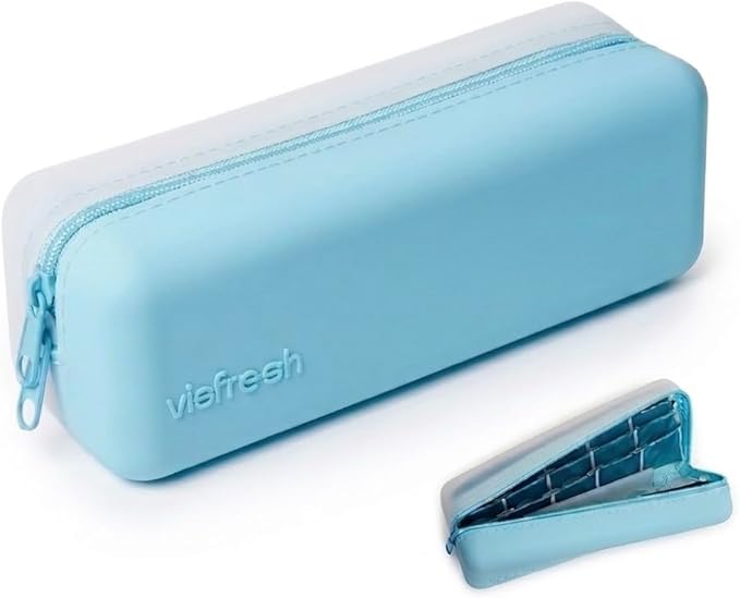 Daily Contact Lens Travel Case, R&L Labels, 30-Lens Holder (Blue) by VisFresh