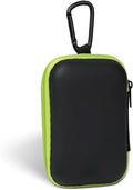Earbud Case Portable EVA Storage Bag Cell Phone Accessories Organizer with Carabiner for Wired/Wireless Earphone, Earbud, Earpieces, SD Memory Card, Camera Chips, Tech Pouch, Rectangle, Green by Woyinger
