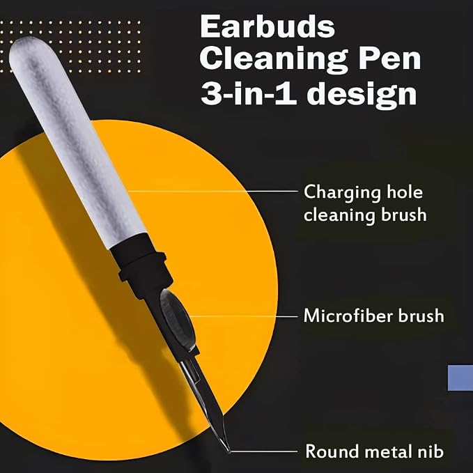 Cleaner Kit for Earbuds, Cleaning kit for Airpods Pro 1 2 3, Multi-Function Cleaning Tool with Brush Flocking Sponge for Wireless Earphones Bluetooth Headphones Case Camera and Phone(Black) - Image 2