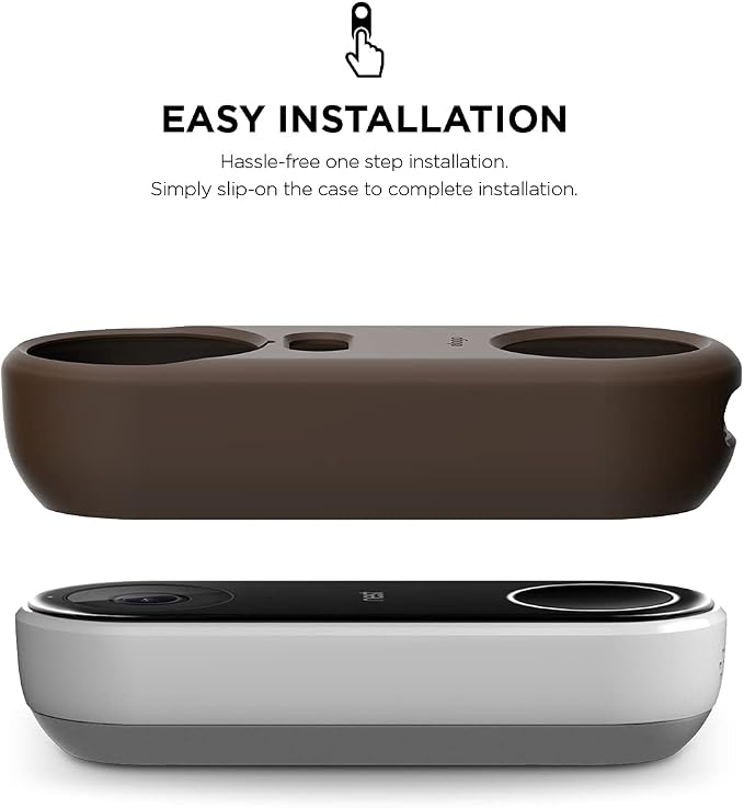 elago Silicone Case for Google Nest Hello Doorbell Cover (Wired) | Full Protection, Night Vision Compatible [US Patent Registered] [Dark Brown] - Image 3