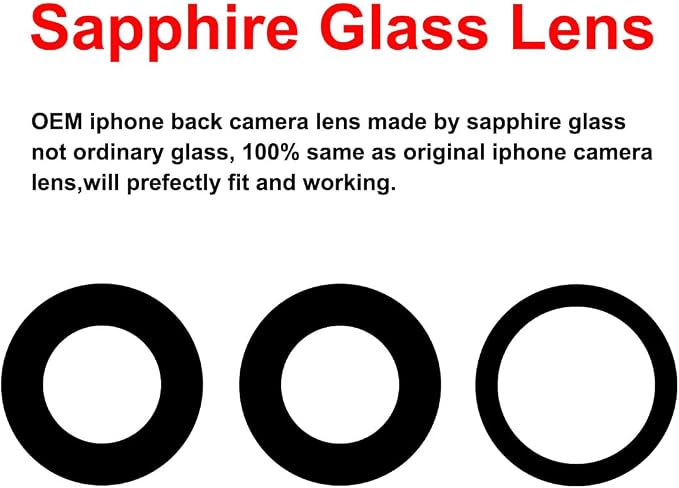 Back Rear Camera Lens Glass Replacement for iPhone 12 Pro 6.1 inches with pre-Installed Adhesive and Reparing Toolkit - Image 3