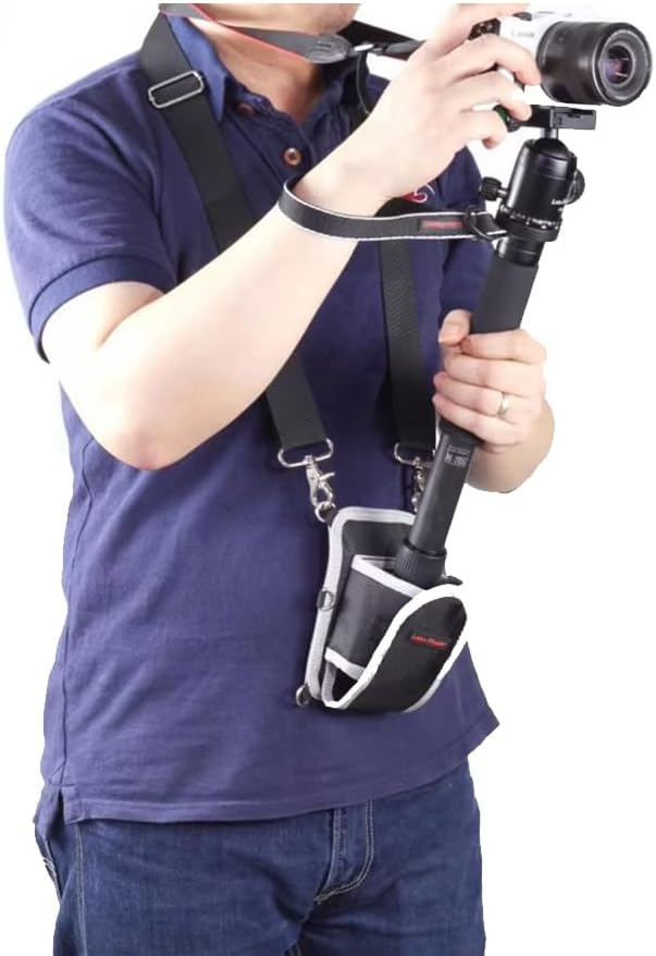 MTB1 Camera Monopod Shoulder Neck Sling Strap/Unipod Tripod Belt Waist Bag, Weight Support for Gimbal Stabilizer DJI Ronin-S, Zhiyun Crane, Moza Air Hold Gimbal Easier and Longer (Black) by Nicama