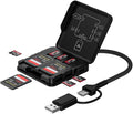 5-in-1 Memory Card Reader with Storage Case, USB A & USB C 3.0 Dual Connector SD/TF Card Reader, 5Gbps High-Speed, for Mac, Windows, Android by Unknown
